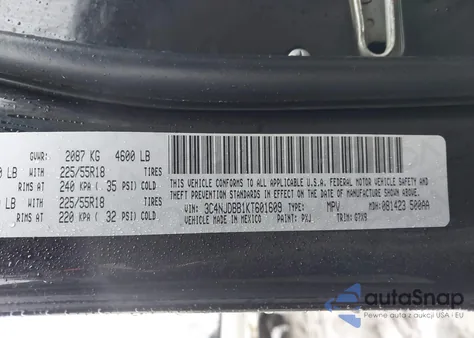 2019 Jeep Compass Altitude 4X4 z USA, uszkodzony, nr VIN 3C4NJDBB1KT601609